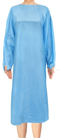 Over-the-Head Protective Procedure Gown McKesson One Size Fits Most Blue NonSterile AAMI Level 2 Disposable