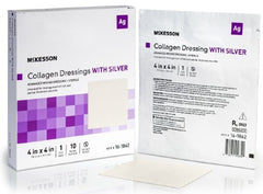 Silver Collagen Dressing McKesson 4 X 4 Inch Rectangle Sterile