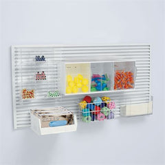 Market Lab Inc Open-Air Storage Labwall Starter Bundle White 2 X 4 Foot / 7 X 14-3/4 X 16-1/2 Inch Organizer Bin