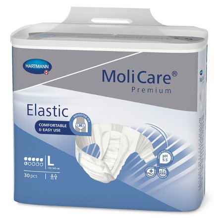 Hartmann Unisex Adult Incontinence Brief MoliCare® Premium Elastic 6D Large Disposable Moderate Absorbency - M-1174288-2680 - Bag of 30