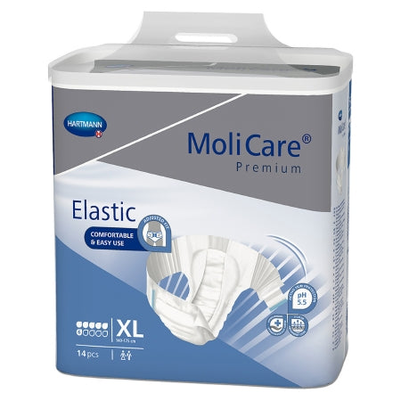 Hartmann Unisex Adult Incontinence Brief MoliCare® Premium Elastic 6D X-Large Disposable Moderate Absorbency - M-1174289-2780 - Bag of 14