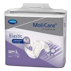 Hartmann Unisex Adult Incontinence Brief MoliCare® Premium Elastic 8D Large Disposable Heavy Absorbency - M-1174292-1898 - Case of 72