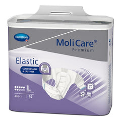 Hartmann Unisex Adult Incontinence Brief MoliCare® Premium Elastic 8D Large Disposable Heavy Absorbency - M-1174292-3635 - Bag of 24