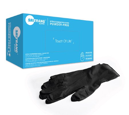 Exam Glove Touch of Life™ Large NonSterile Nitrile Textured Fingertips Black Chemo Tested - M-1175349-1616 - Case of 2500