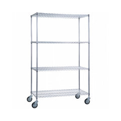 R & B Wire Products Linen Cart 4 Shelves 1000 lbs. Weight Capacity Chrome Plated 5 Inch Casters, 2 Locking - M-1175973-1158 - Each