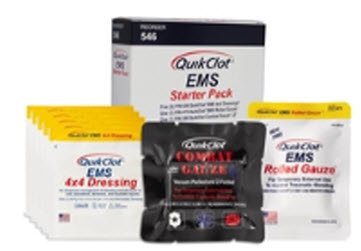 Hemostatic Dressing Kit QuikClot® EMS Starter Pack 4 X 4 Inch Sterile