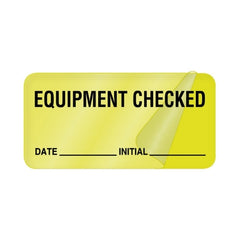 United Ad Label Pre-Printed Label UAL™ Communication Fill In Fluorescent Green Paper Equipment Checked Date_Initial_ Black Quality Control Label 1 X 2 Inch - M-1176189-3564 - Roll of 1