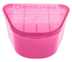 McKesson Denture Cup 8 oz. Pink Hinged Lid Disposable