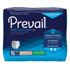 First Quality Male Adult Absorbent Underwear Prevail® Daily Underwear Pull On with Tear Away Seams X-Large Disposable Heavy Absorbency - M-1178182-4052 - Case of 64