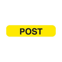 Market Lab Inc Pre-Printed Label Auxiliary Label Yellow Paper POST Black 0.375 X 1.625 Inch - M-1178975-3128 - Pack of 1000