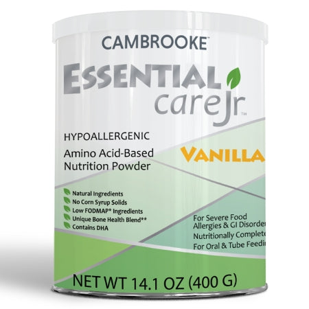 Cambrooke Therapeutics Amino Acid Based Pediatric Oral Supplememt / Tube Feeding Formula Essential Care Jr™ Vanilla Flavor 14.1 oz. Can Powder