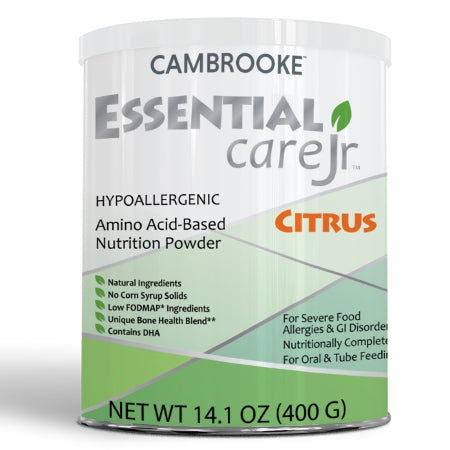 Cambrooke Therapeutics Amino Acid Based Pediatric Oral Supplememt / Tube Feeding Formula Essential Care Jr™ Citrus Flavor 14.1 oz. Can Powder