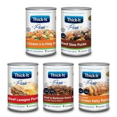 Kent Precision Foods Puree Thick-It® 14 / 15 oz. Can Seasoned Chicken Patty / Beef Stew / Beef Lasagna / Beef in Barbecue Sauce / Chicken a la King Flavors Ready to Use Puree Consistency