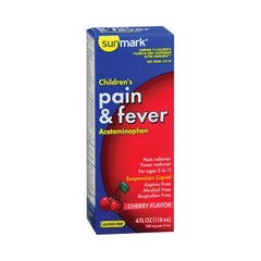 Children's Pain Relief sunmark® 160 mg / 5 mL Acetaminophen Oral Suspension 4 oz.