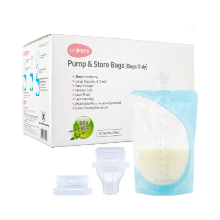Zev Supplies Corp Breast Milk Storage Bag with Adapter Unimom Pump and Store 7 oz. Plastic