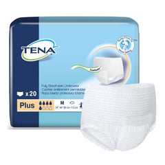 Essity HMS North America Inc Unisex Adult Absorbent Underwear TENA® Plus Pull On with Tear Away Seams Medium Disposable Moderate Absorbency - M-1182392-2656 - Pack of 20