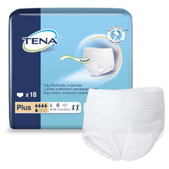 Essity HMS North America Inc Unisex Adult Absorbent Underwear TENA® Plus Pull On with Tear Away Seams Large Disposable Moderate Absorbency - M-1182393-4222 - Pack of 18