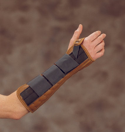 DeRoyal Wrist / Forearm Brace DeRoyal® Suede Leatherette Left Hand Brown Small