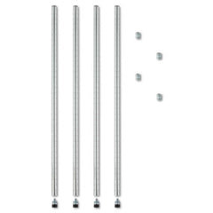 Alera® Stackable Posts For Wire Shelving, 36" High, Silver, 4/Pack