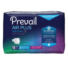 First Quality Unisex Adult Incontinence Brief Prevail® Air Plus™ Size 2 Disposable Heavy Absorbency - M-1183653-2912 - Bag of 18