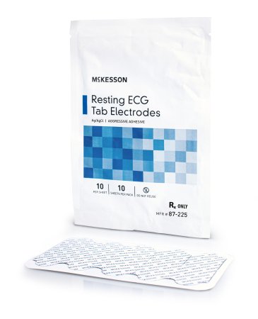ECG Tab Electrode McKesson Resting Non-Radiolucent 10 per Pack
