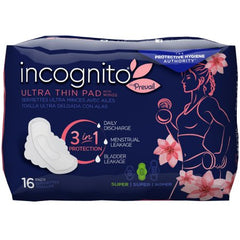 First Quality Feminine Pad incognito® by Prevail Ultra Thin with Wings Super Absorbency