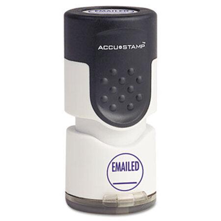 ACCUSTAMP® Pre-Inked Round Stamp, EMAILED, 5/8" dia, Blue