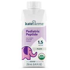 Kate Farms Pediatric Oral Supplement / Tube Feeding Formula Kate Farms® Pediatric Peptide 1.5 Plain Plain Flavor 8.45 oz. Carton Ready to Use