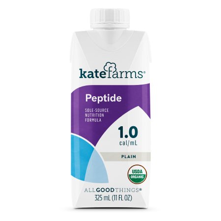 Kate Farms Oral Supplement / Tube Feeding Formula Kate Farms® Peptide 1.0 Plain Plain Flavor Ready to Use 11 oz. Carton