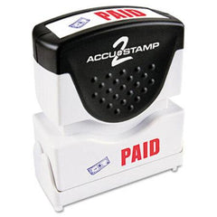 ACCUSTAMP2® Pre-Inked Shutter Stamp with Microban, Red/Blue, PAID, 1 5/8 x 1/2