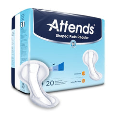 Attends Healthcare Products Bladder Control Pad Attends® Shaped Pads Regular 12 X 25.2 Inch Heavy Absorbency Polymer Core One Size Fits Most Adult Unisex Disposable - M-1186541-1146 - Case of 80