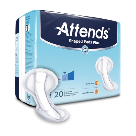 Attends Healthcare Products Bladder Control Pad Attends® Shaped Pads Super Plus 12 X 25-1/2 Inch Heavy Absorbency Polymer Core One Size Fits Most Adult Unisex Disposable - M-1186542-2717 - Case of 80