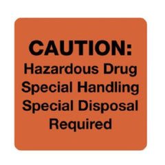 United Ad Label Pre-printed Label Key Surgical® Warning Label Fluorescent Red Fluorescent Paper Biohazard Drugs Black Warning 3 X 3 Inch - M-1187298-2265 - Roll of 1