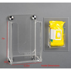 Poltex Inc Wipe Pack Holder DECO Clear Acrylic Manual 1 Softpack Wall Mount - M-1187389-3729 - Each