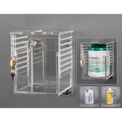 Poltex Inc Lockable Wipe Tub Holder DECO Clear Acrylic Manual 1 Wipe Canister Wall Mount - M-1187405-1178 - Each