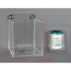 Poltex Inc Wipe Tub Holder DECO Clear Acrylic Manual 1 Wipe Canister Wall Mount - M-1187415-3511 - Each