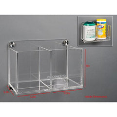 Poltex Inc Wipe Tub Holder DECO Clear Acrylic Manual 2 Wipe Canisters Wall Mount - M-1187416-3977 - Each