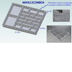 Poltex Inc ORGANIZER, DRAWER F/MEDICAL CART INSERT 4 COMBO 2.5"