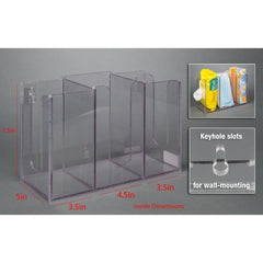 Poltex Inc Multi Holder DECO Clear Acrylic Manual 3 Compartment Wall Mount - M-1187466-1001 - Each