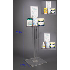 Poltex Inc Respiratory Hygiene Station Clear PETG Manual 3 Compartment Floor Stand - M-1187487-4082 - Each