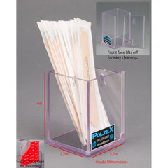 Poltex Inc Swab / Tongue Depressor Holder Clear PETG Manual One Compartment VHB Tape Mount - M-1187515-2755 - Each