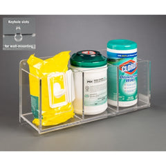 Poltex Inc Wipe Holder Clear Acrylic Manual Three Compartment Wall Mount - M-1187527-3464 - Each