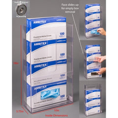Poltex Inc HOLDER, GLOVE VISUAL MGMT W/MAGNETS 4BOX