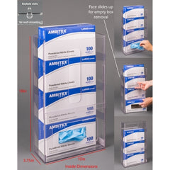 Poltex Inc HOLDER, GLOVE VISUAL MGMT WALLMOUNT 4BOX