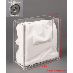 Poltex Inc Wiper Holder Clear Acrylic Manual One Compartment Magnet Mount - M-1187539-3393 - Each
