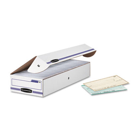 Bankers Box® STOR/FILE Check Boxes, 9.25" x 25" x 4.13", White/Blue, 12/Carton