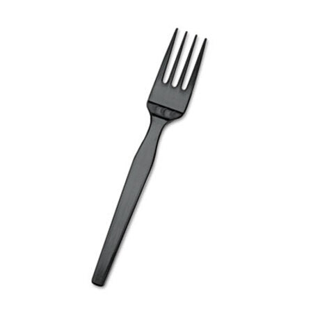 Dixie® SmartStock Plastic Cutlery Refill, Forks, 6.5", Series-O Mediumweight, Black, 40/Pack, 24 Packs/Carton