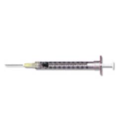 Becton Dickinson Syringe with Hypodermic Needle PrecisionGlide™ 1 mL 20 Gauge 1 Inch Detachable Needle Without Safety - M-310354-4680 - Box of 100