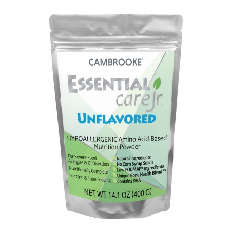 Cambrooke Therapeutics Amino Acid Based Pediatric Oral Supplememt / Tube Feeding Formula Essential Care Jr.™ Unflavored 14.1 oz. Pouch Powder