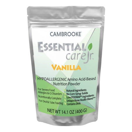 Cambrooke Therapeutics Amino Acid Based Pediatric Oral Supplememt / Tube Feeding Formula Essential Care Jr.™ Vanilla Flavor 14.1 oz. Pouch Powder